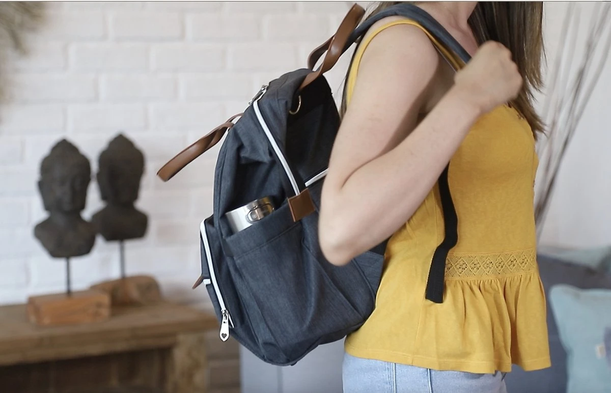 Periwinkle - Luiertassen - Waterproof Baby Verzorgingstas - Baby Rugzak - Luiertas - Verzorgingstas - Linnen - Bordeaux 14 Periwinkle - Luiertassen - Waterproof Baby Verzorgingstas - Baby Rugzak - Luiertas - Verzorgingstas - Linnen - Bordeaux - Afbeelding 12