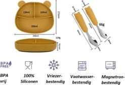 Beervorm Kinderbord Beige Met Bestek - Baby Bord Met Zuignap - Kinderservies -Babyproducten Serie Winkel 1200x817