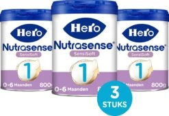 Hero Nutrasense SensiSoft Zuigelingenvoeding 1 - Flesvoeding Van 0 Tot 6 Maanden - 3 X 800 Gram - Met Melkvet - Palmolie Vrij -Babyproducten Serie Winkel 1200x825 6