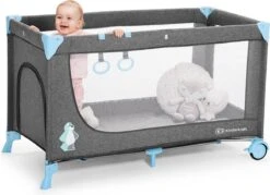 Kinderkraft Joy Luxe - Campingbed Met Schommelfunctie Blauw -Babyproducten Serie Winkel 1200x870