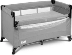 Caretero - Reisbedje Met Nachtkastje Esti Grijs -Babyproducten Serie Winkel 1200x927