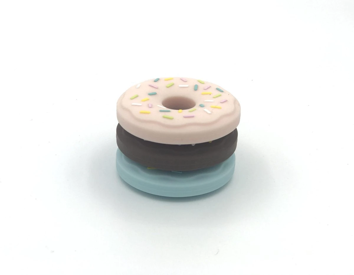 Donut Bijtketting Kauwsieraad - Roze 4 Donut Bijtketting Kauwsieraad - Roze - Afbeelding 2