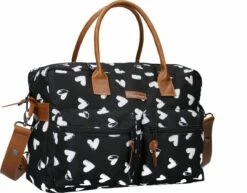 Kidzroom Black And White Luiertas - Zwart - Ophanglussen Kinderwagen - Verschoonmatje - Verstelbare Schouderband -Babyproducten Serie Winkel 1200x939