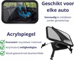 Nelbar Autospiegel Baby Verstelbaar – Achteruitkijkspiegel – Drempelproef – Baby Spiegel Auto Achterbank – Achteruitkijk Spiegel – 360 Graden Verstelbaar – XL Formaat -Babyproducten Serie Winkel 1200x970 1