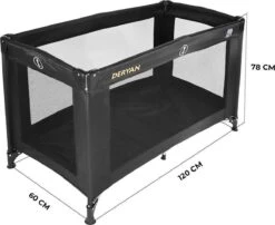 Deryan Believer Campingbedje - 120x60cm - Zwart -Babyproducten Serie Winkel 1200x979