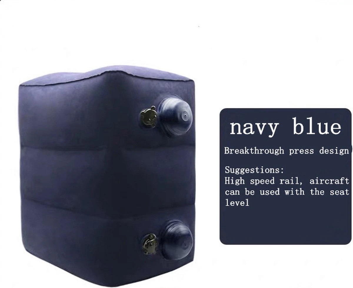 TDR-Opblaasbaar Voetkussen - 3 Hoogtestanden - Vliegtuigbedje - Blauw 11 TDR-Opblaasbaar Voetkussen - 3 Hoogtestanden - Vliegtuigbedje - Blauw - Afbeelding 9