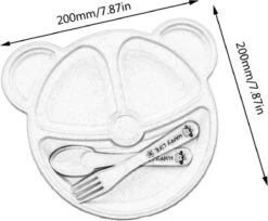 Babyloe - Baby - Beervorm - Beige - BPA Vrij - Bord 3-delig - Baby Servies -Babyproducten Serie Winkel 1200x990 4