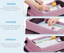 ‘’MOVENDO’’ Reistafel Voor Auto Kinderen – Autotafel – Speeltafel Auto – Travel Tray – Tekentafel – Opvouwbaar Met Tablethouder - Roze -Babyproducten Serie Winkel 1200x995 2