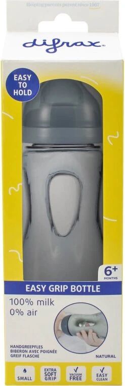 Difrax Handgreep Babyfles 240 Ml Natural - Anti-Colic - Stone|Grijs -Babyproducten Serie Winkel 390x1200 1