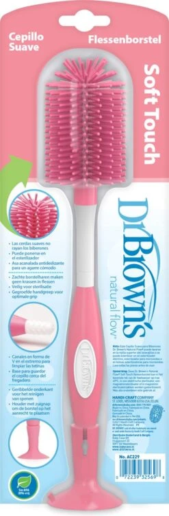 Dr. Brown's Dr Brown's Roze Siliconen Flessenborstel AC229 -Babyproducten Serie Winkel 395x1200