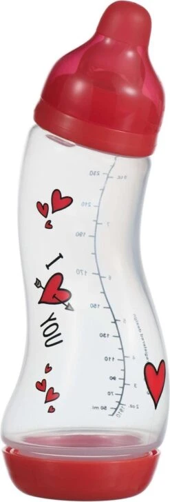 Difrax Anti-Colic S-Babyfles Natural - 250 Ml - I Love You/Rood -Babyproducten Serie Winkel 407x1200 2