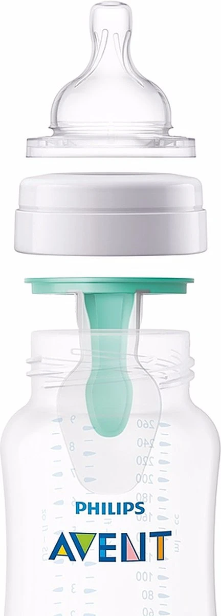 Philips Avent SCD809/01 Anti-Colic Combi Babyfles (125ml) + (260ml) Met AirFree Ventiel 10 Philips Avent SCD809/01 Anti-Colic Combi Babyfles (125ml) + (260ml) Met AirFree Ventiel - Afbeelding 8