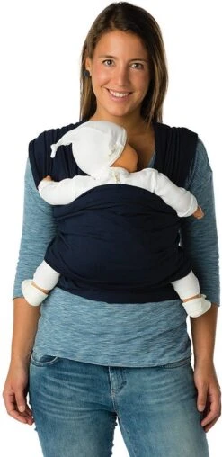 Babylonia Draagdoek - Tricot-Slen - Jeansblauw -Babyproducten Serie Winkel 584x1200