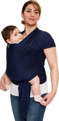 Baby Garden Draagdoek Donkerblauw - Ergonomisch - Original - Gratis Slabbetje -Babyproducten Serie Winkel 588x1200