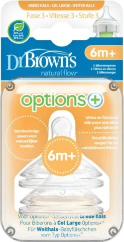 Dr. Brown's Options+ Anti-colic Fles Speen - Fase 3 - Voor Brede Halsfles - 2 Stuks -Babyproducten Serie Winkel 618x1200 2