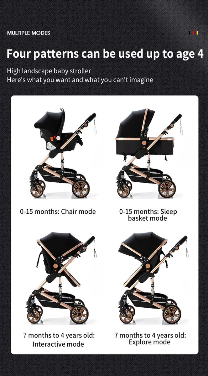 Luxe Kinderwagen 3 In 1 - Wandelwagen - Kinderwagen 3-in-1 Incl Autostoel - Kinderwagen Maxi Cosi – Buggy 3 In 1 - Newborn - Grijs 5 Luxe Kinderwagen 3 In 1 - Wandelwagen - Kinderwagen 3-in-1 Incl Autostoel - Kinderwagen Maxi Cosi – Buggy 3 In 1 - Newborn - Grijs - Afbeelding 3