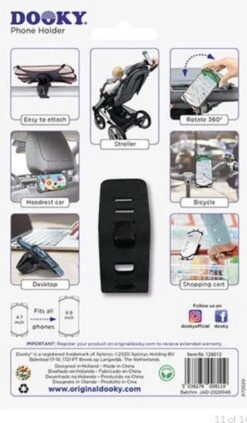 Dooky Telefoonhouder Smartphone Telefoon Houder 360* Rotatie Universeel Kinderwagen Fiets Zwart -Babyproducten Serie Winkel 701x1200 1