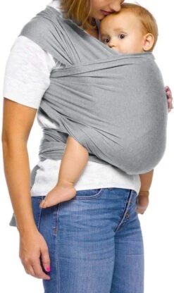 Ergonomische Rekbare Baby Draagdoek Van Katoen Om Te Knopen -Licht Grijs - Babywrap - Draagdoeken - Babydrager - Buikdrager – Rugdrager – Heupdrager - Baby Sling – Baby Carrier – Draagzak - Baby Wrap Sling - Draagdoek – Handleiding - Gratis Slabbetje -Babyproducten Serie Winkel 712x1200 3