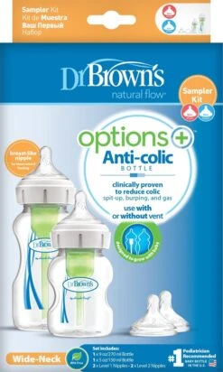 Dr. Brown's Options+ Anti-colic Samplerkit Brede Hals Fles WB02600-INTLX -Babyproducten Serie Winkel 720x1200 5