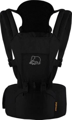 Deryan Pack Luxe Ergonomische Draagzak - Babydrager + Opbergvakjes - Zwart -Babyproducten Serie Winkel 724x1200 3