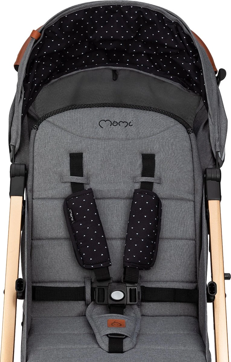 MoMi Wandelwagen - Compacte Lichtgewicht Buggy - Estelle - Gray-Gold (geschikt Van 6mnd - 15kg) 8 MoMi Wandelwagen - Compacte Lichtgewicht Buggy - Estelle - Gray-Gold (geschikt Van 6mnd - 15kg) - Afbeelding 6