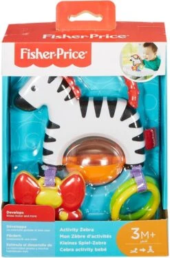 Fisher Price - Activity Zebra - Rammelaar - Speeltje En Bijtring - Grijpspeelgoed -Babyproducten Serie Winkel 791x1200
