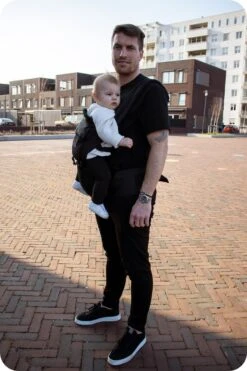 Deryan Pack Luxe Ergonomische Draagzak - Babydrager + Opbergvakjes - Zwart -Babyproducten Serie Winkel 800x1200 97