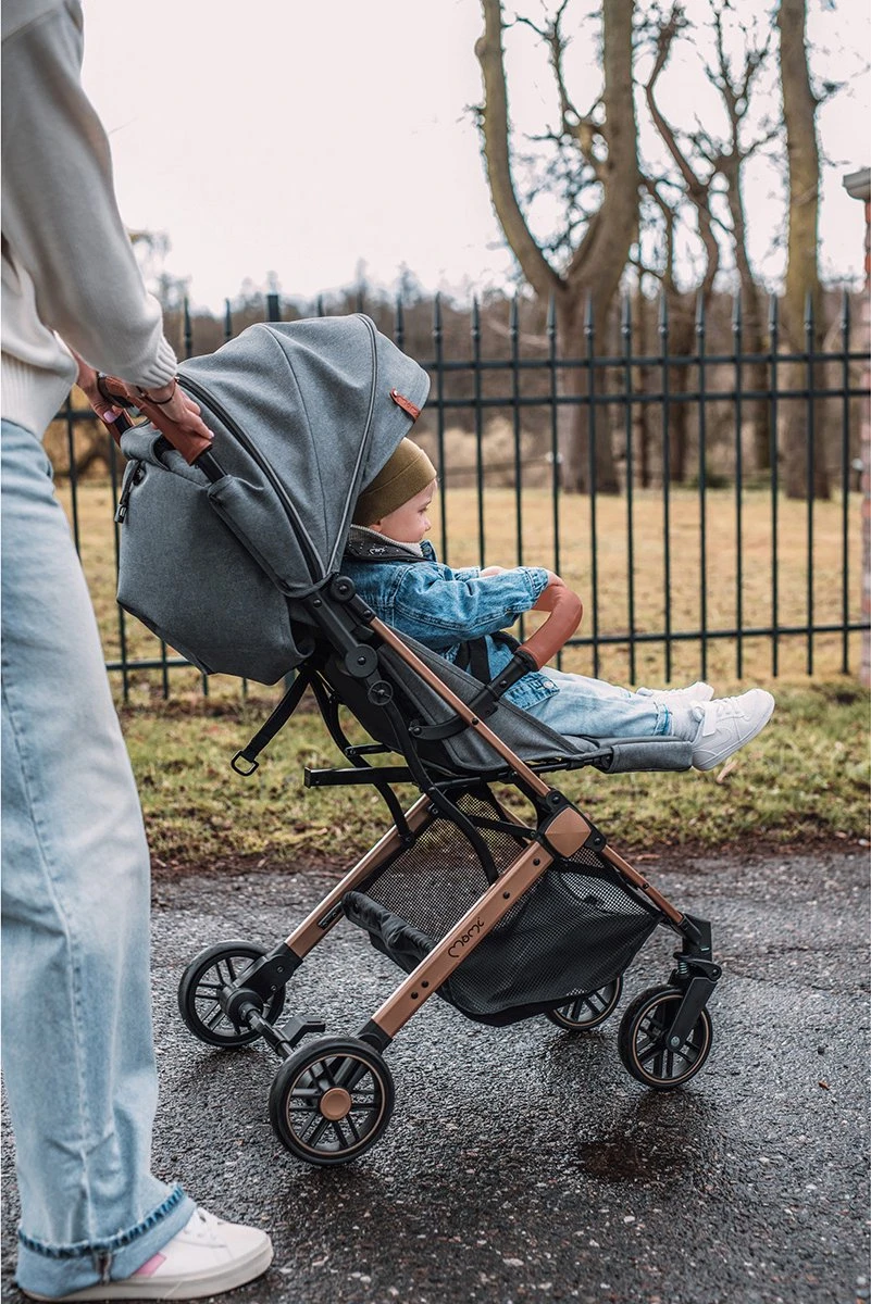 MoMi Wandelwagen - Compacte Lichtgewicht Buggy - Estelle - Gray-Gold (geschikt Van 6mnd - 15kg) 17 MoMi Wandelwagen - Compacte Lichtgewicht Buggy - Estelle - Gray-Gold (geschikt Van 6mnd - 15kg) - Afbeelding 15