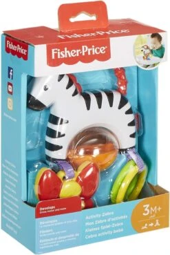 Fisher Price - Activity Zebra - Rammelaar - Speeltje En Bijtring - Grijpspeelgoed -Babyproducten Serie Winkel 803x1200