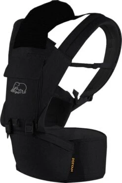 Deryan Pack Luxe Ergonomische Draagzak - Babydrager + Opbergvakjes - Zwart -Babyproducten Serie Winkel 805x1200 4