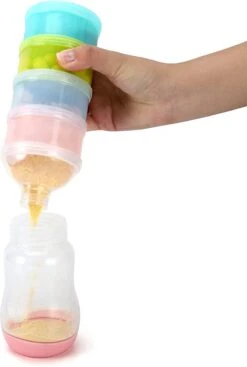 Merkloos 2 Delig - Multifunctioneel Melkpoeder Dispenser - Reis Melkpoeder Doseerdoosjes - Draagbare Snack Box - 4 Laags + 3 Laags Kinder - Babyvoeding Bewaarbakjes Met Schenktuit - Poeder Toren - Multi- Compartiment Snack Doosjes -Babyproducten Serie Winkel 808x1200 4