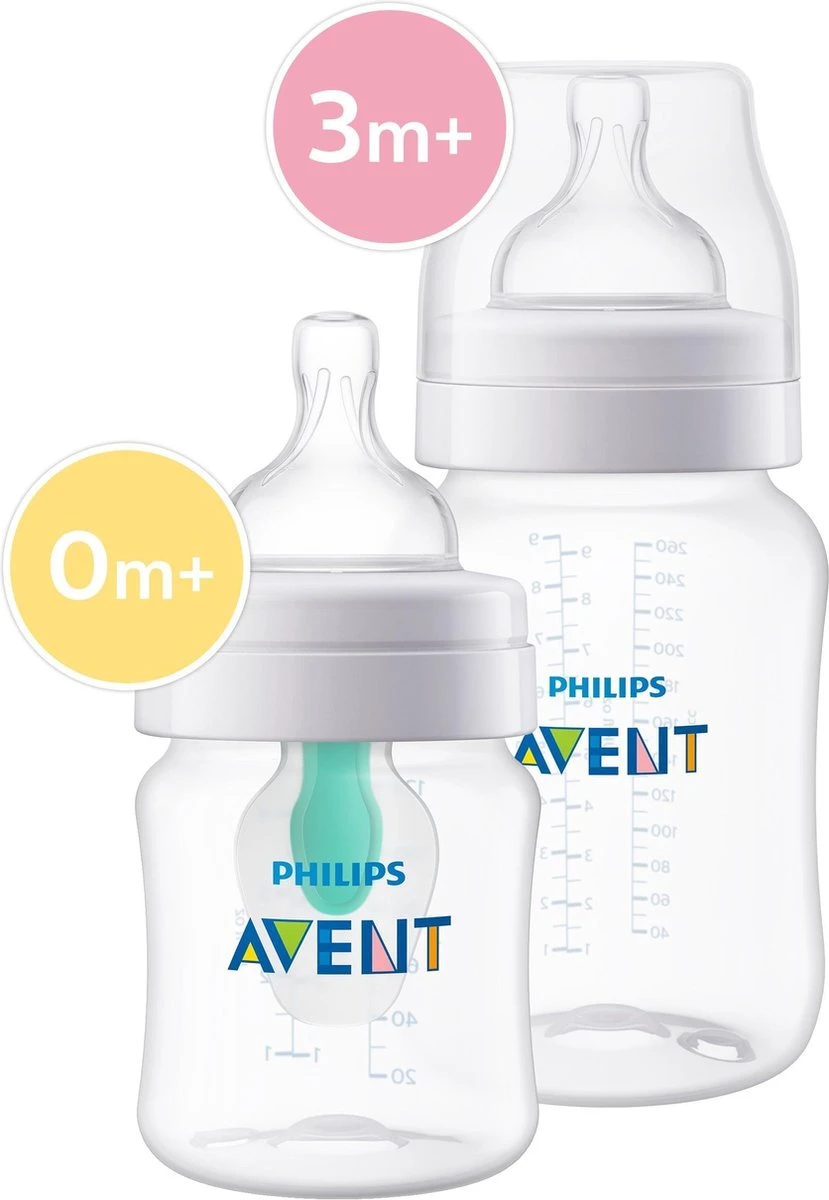 Philips Avent SCD809/01 Anti-Colic Combi Babyfles (125ml) + (260ml) Met AirFree Ventiel 18 Philips Avent SCD809/01 Anti-Colic Combi Babyfles (125ml) + (260ml) Met AirFree Ventiel - Afbeelding 16