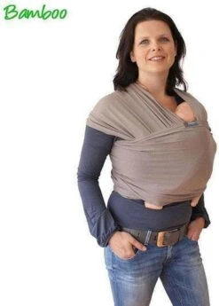 Smallvips Draagdoek Taupe - Rekbare Draagdoek Van Bamboo - Heerlijk Zacht En Koel - Ergonomisch Dragen -Babyproducten Serie Winkel 858x1200 3