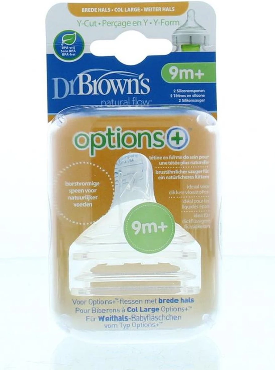 Dr. Brown's Options+ Anti-colic Y-speen - Voor Brede Halsfles - 2 Stuks 6 Dr. Brown's Options+ Anti-colic Y-speen - Voor Brede Halsfles - 2 Stuks - Afbeelding 4
