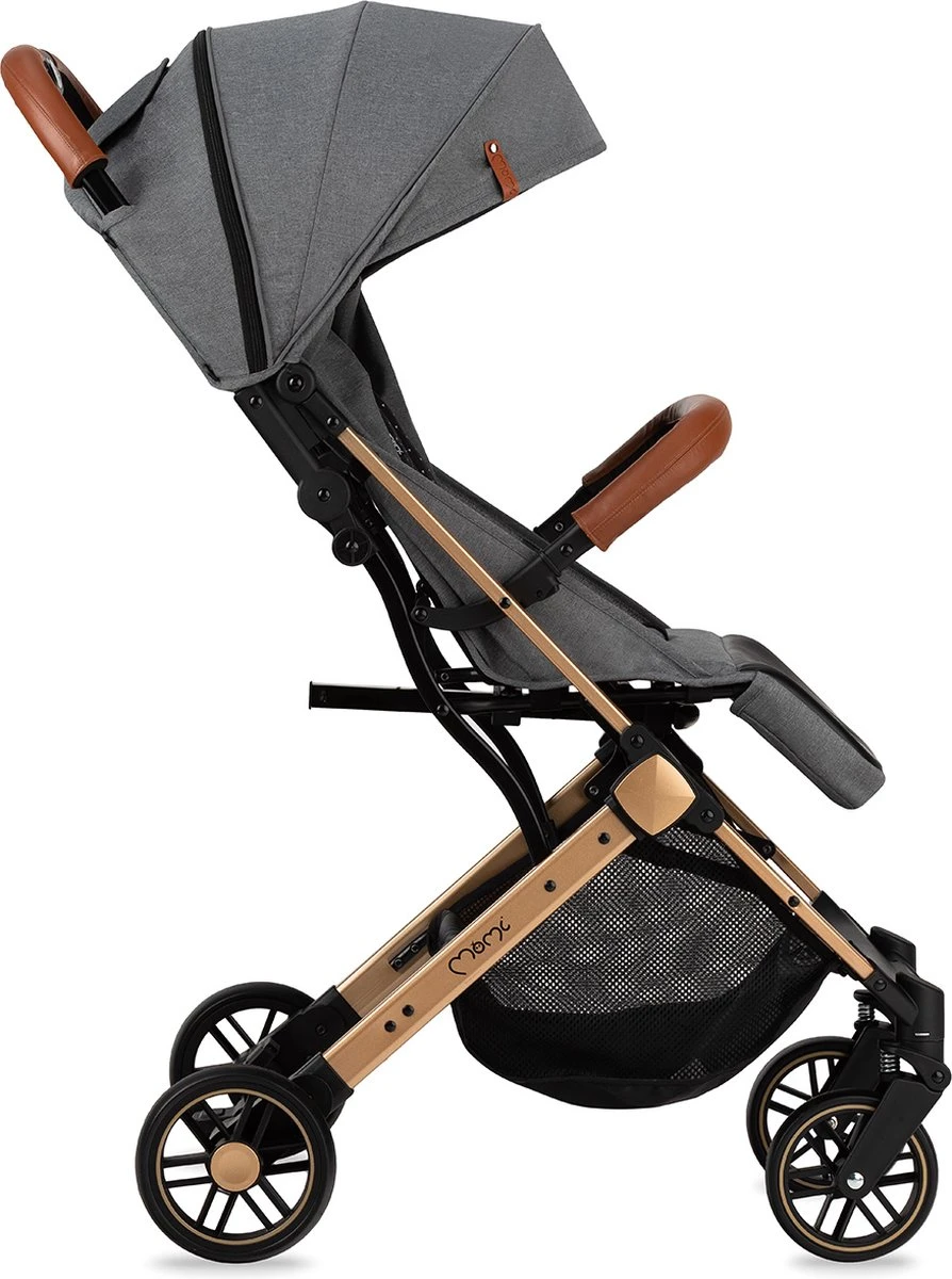 MoMi Wandelwagen - Compacte Lichtgewicht Buggy - Estelle - Gray-Gold (geschikt Van 6mnd - 15kg) 4 MoMi Wandelwagen - Compacte Lichtgewicht Buggy - Estelle - Gray-Gold (geschikt Van 6mnd - 15kg) - Afbeelding 2