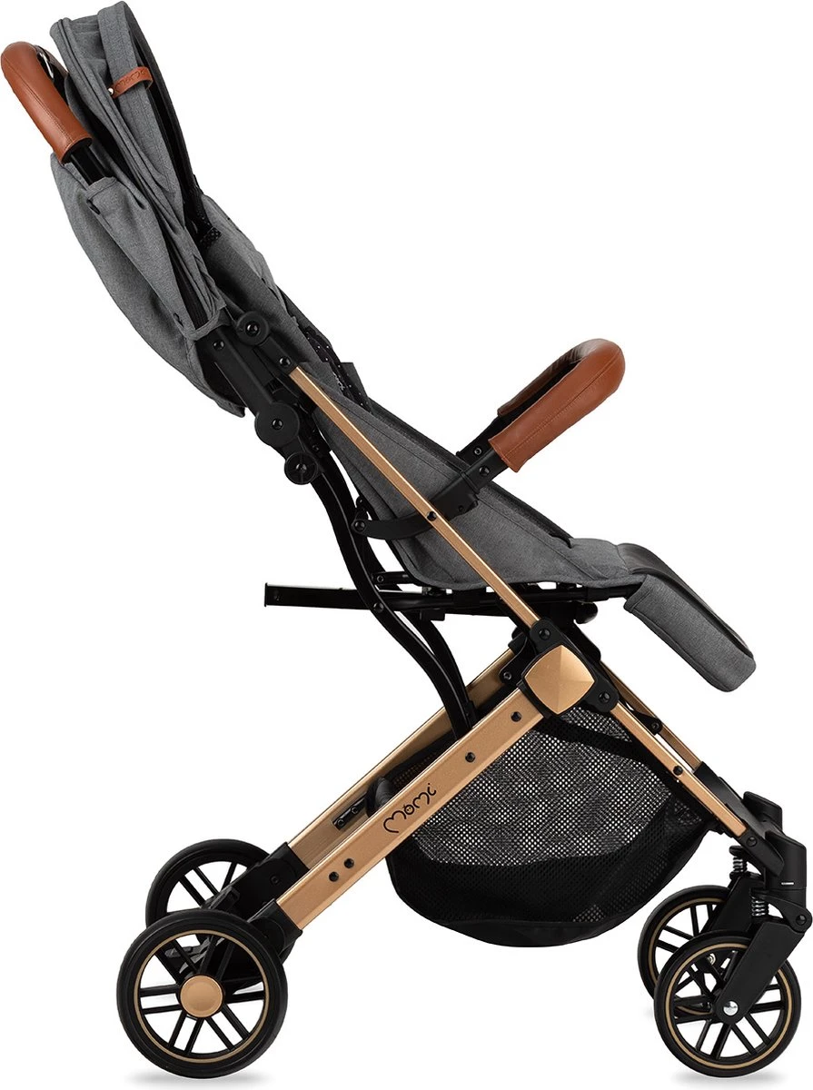 MoMi Wandelwagen - Compacte Lichtgewicht Buggy - Estelle - Gray-Gold (geschikt Van 6mnd - 15kg) 12 MoMi Wandelwagen - Compacte Lichtgewicht Buggy - Estelle - Gray-Gold (geschikt Van 6mnd - 15kg) - Afbeelding 10