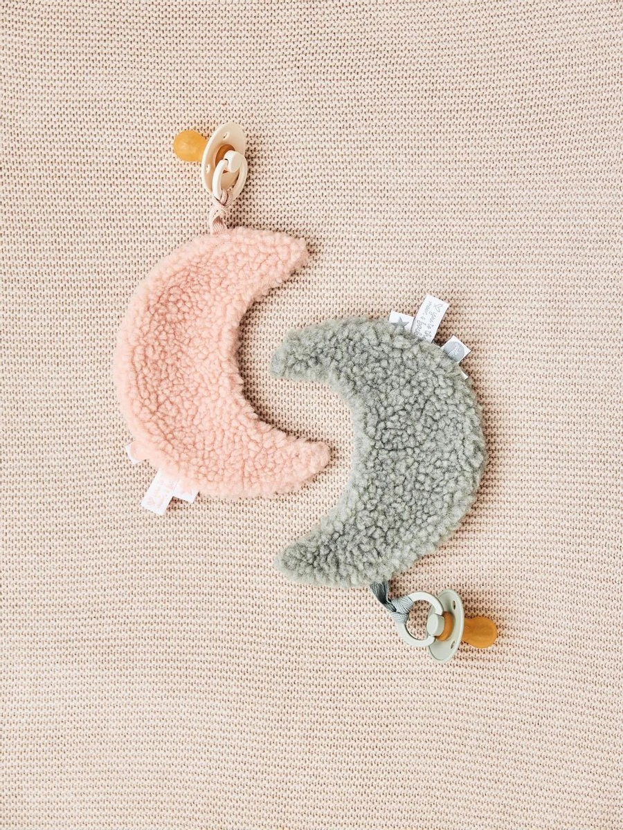 Jollein Speendoek Moon | Set 2 Stuks | Pale Pink + Ash Green 3 Jollein Speendoek Moon | Set 2 Stuks | Pale Pink + Ash Green