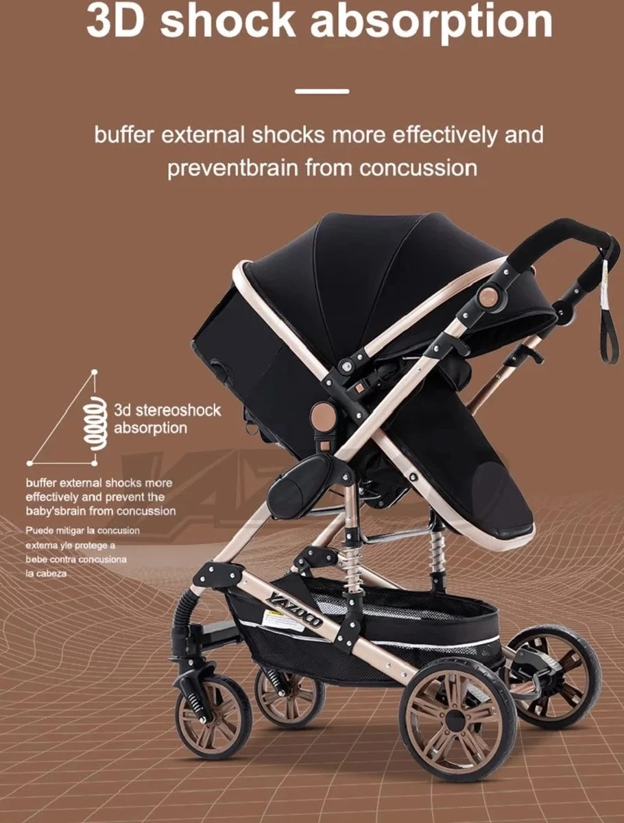 Merkloos Luxe Multi-functionele 3 In 1 Wandelwagen - Babywagen - Kwalitatieve Buggy - Opklapbare Kinderwagen - Licht En Flexibel 8 Merkloos Luxe Multi-functionele 3 In 1 Wandelwagen - Babywagen - Kwalitatieve Buggy - Opklapbare Kinderwagen - Licht En Flexibel - Afbeelding 6