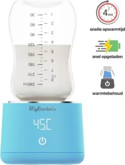 MyBambini's Bottle Warmer Pro™ - Draagbare Baby Flessenwarmer Voor Onderweg - Blauw - Geschikt Voor AVENT Philips, Chicco & Dodie