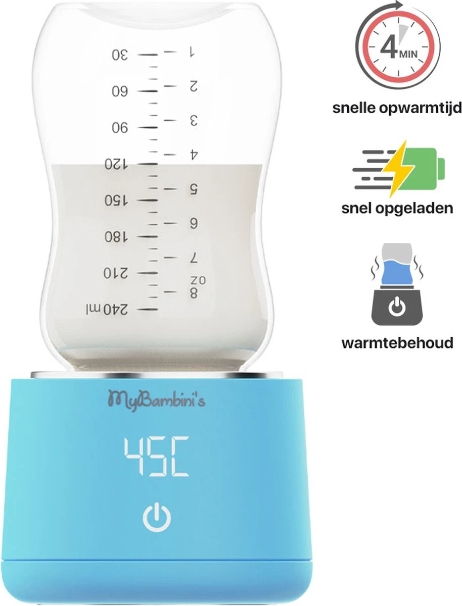 MyBambini's Bottle Warmer Pro™ - Draagbare Baby Flessenwarmer Voor Onderweg - Blauw - Geschikt Voor AVENT Philips, Chicco & Dodie 3 MyBambini's Bottle Warmer Pro™ - Draagbare Baby Flessenwarmer Voor Onderweg - Blauw - Geschikt Voor AVENT Philips, Chicco & Dodie