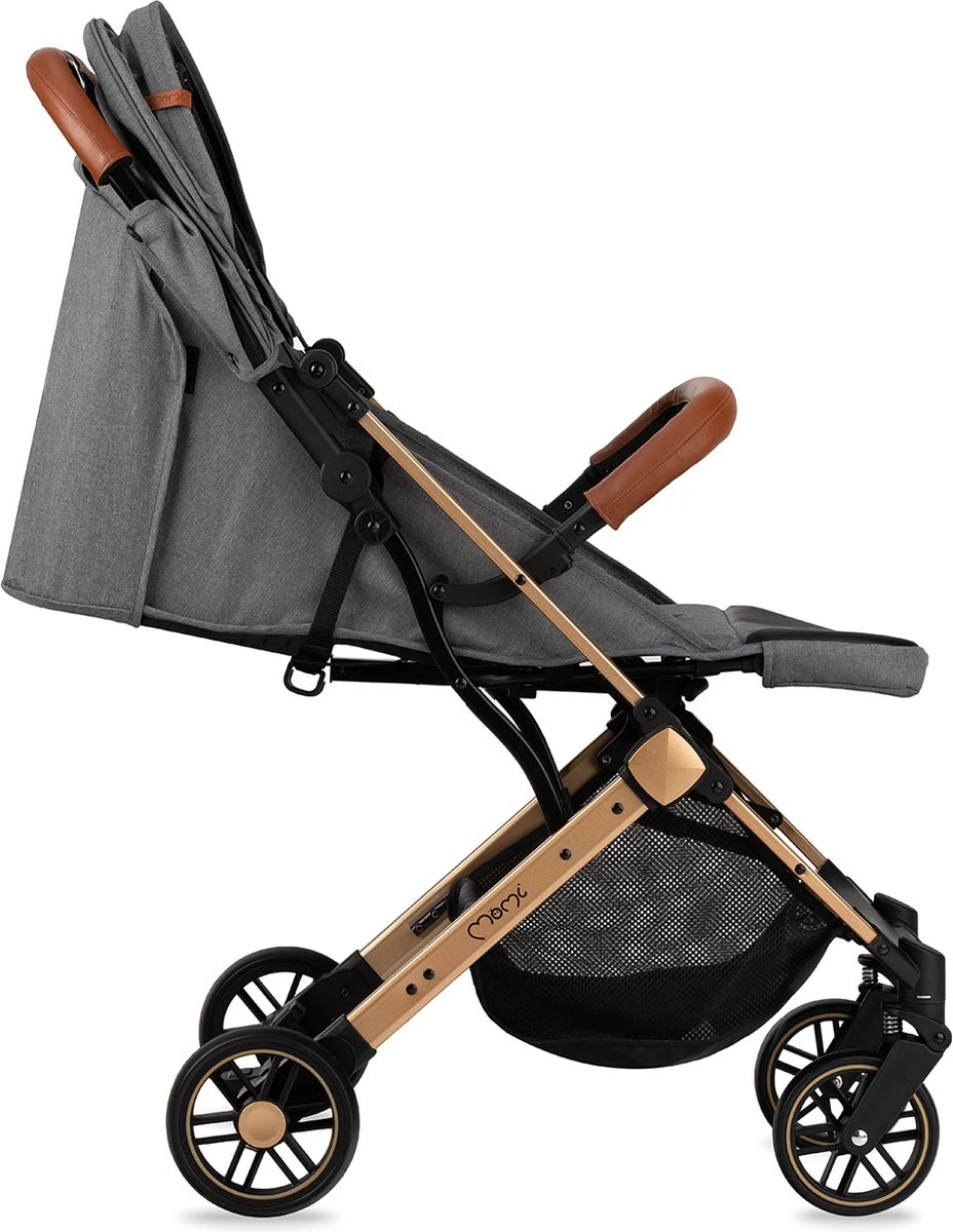 MoMi Wandelwagen - Compacte Lichtgewicht Buggy - Estelle - Gray-Gold (geschikt Van 6mnd - 15kg) 5 MoMi Wandelwagen - Compacte Lichtgewicht Buggy - Estelle - Gray-Gold (geschikt Van 6mnd - 15kg) - Afbeelding 3