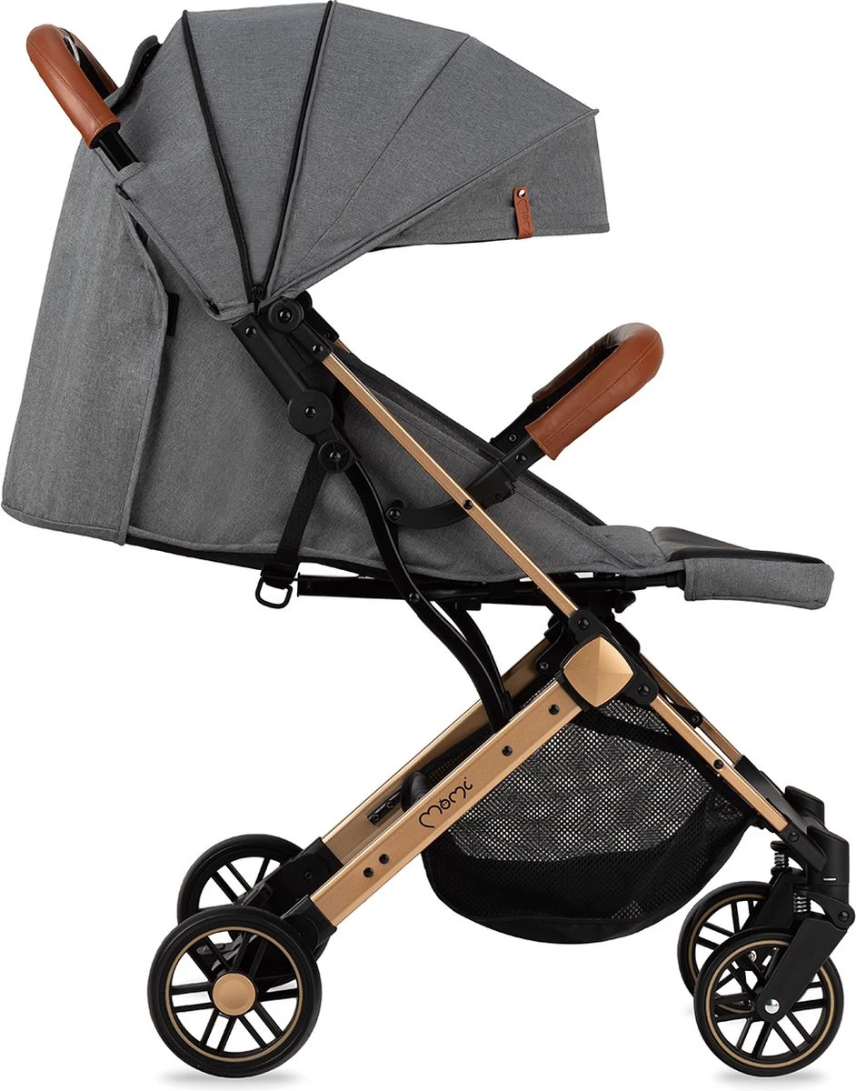 MoMi Wandelwagen - Compacte Lichtgewicht Buggy - Estelle - Gray-Gold (geschikt Van 6mnd - 15kg) 7 MoMi Wandelwagen - Compacte Lichtgewicht Buggy - Estelle - Gray-Gold (geschikt Van 6mnd - 15kg) - Afbeelding 5
