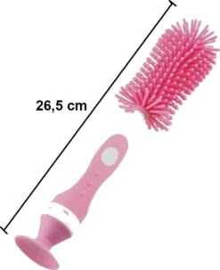 Merkloos Flessenborstel - Schoonmaakborstel Babyfles - Flessenreiniger - Fles Afwasborstel - Borstel Voor Drinkbus Of Drinkfles - Silicone - Duurzaam - Roze -Babyproducten Serie Winkel 978x1200 6