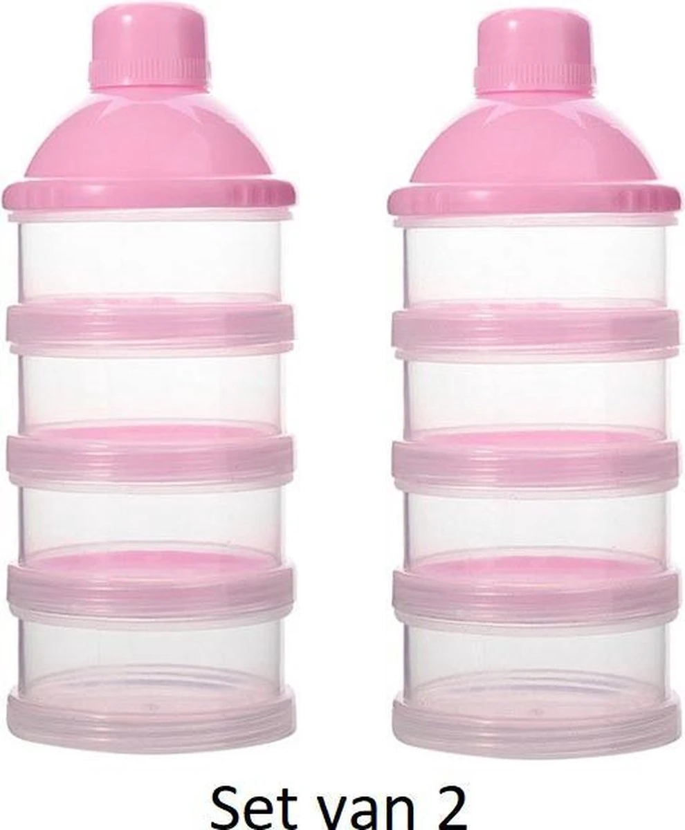 Merkloos Melkpoeder Doseerdoosje - Set Van 2 - BPA Vrij - Roze - 4 Lagen -Melkpoeder Toren - Babypoeder Bewaarbakje - Reisbox - Dispenser - Poedertoren 3 Merkloos Melkpoeder Doseerdoosje - Set Van 2 - BPA Vrij - Roze - 4 Lagen -Melkpoeder Toren - Babypoeder Bewaarbakje - Reisbox - Dispenser - Poedertoren